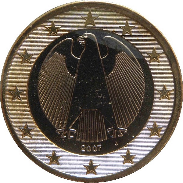 Германия 1 Евро (2007) "J" KM#