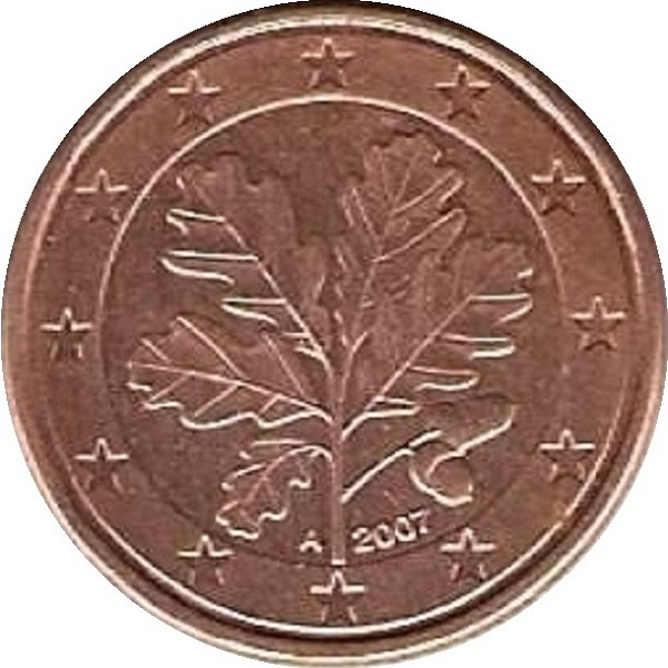 Германия 1 Евро цент (2007) "A" KM#