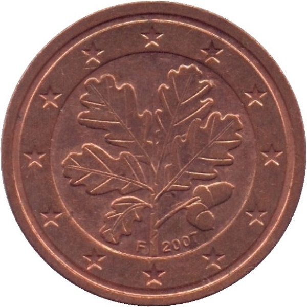 Германия 1 Евро цент (2007) "F" KM#
