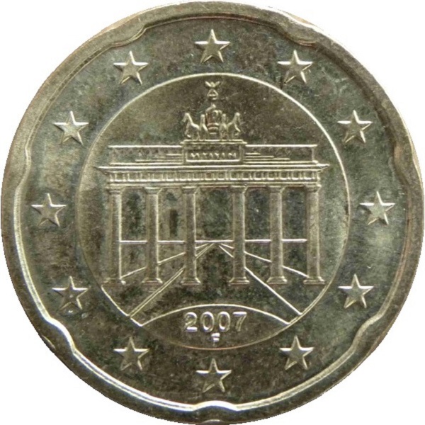 Германия 20 Евро цент (2007) "F" KM#