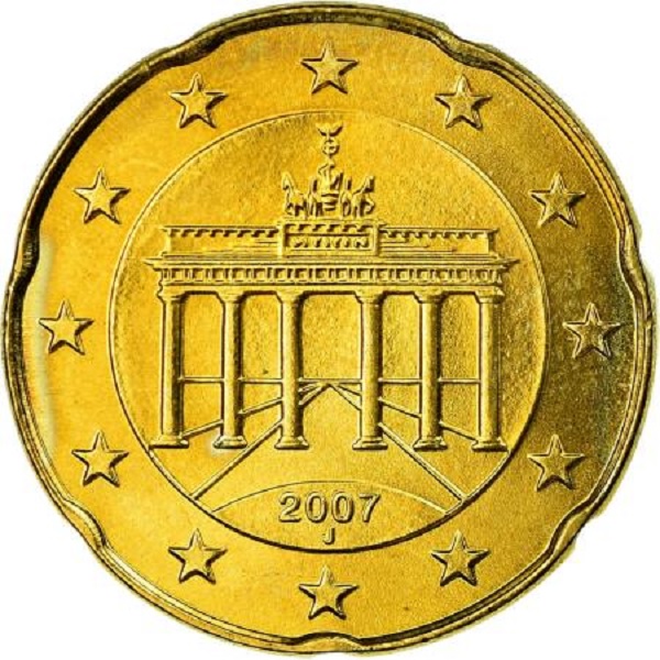 Германия 20 Евро цент (2007) "J" KM#