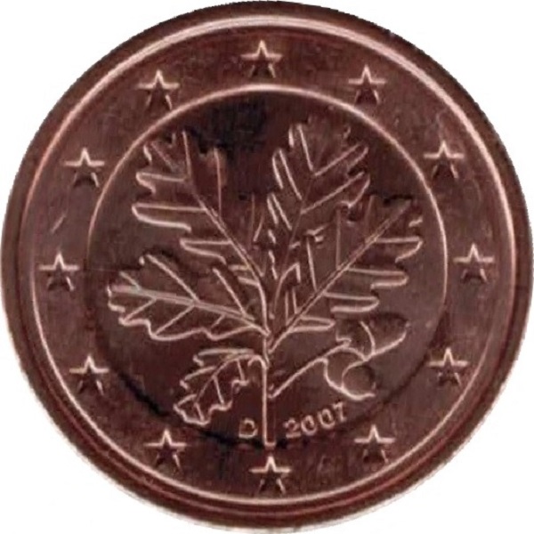 Германия 2 Евро цент (2007) "D" KM#