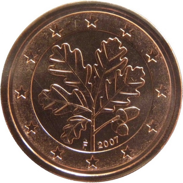 Германия 2 Евро цент (2007) "F" KM#