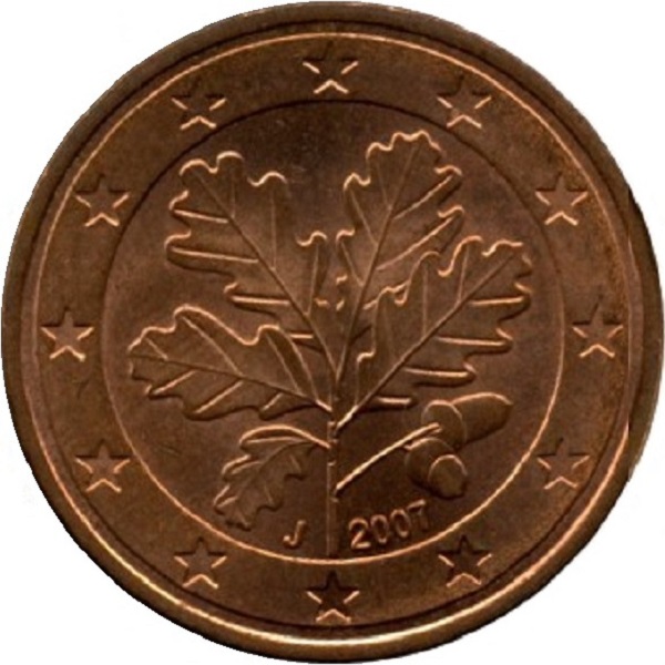 Германия 2 Евро цент (2007) "J" KM#