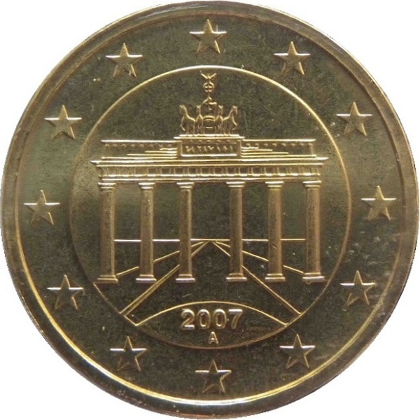 Германия 50 Евро цент (2007) "A" KM#
