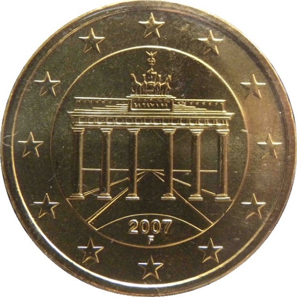Германия 50 Евро цент (2007) "F" KM#