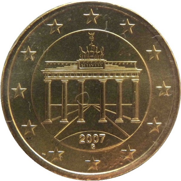 Германия 50 Евро цент (2007) "G" KM#
