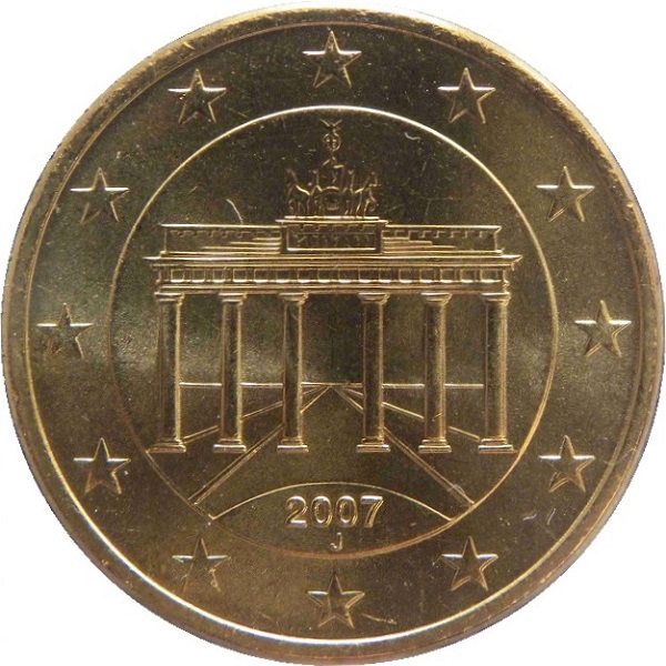 Германия 50 Евро цент (2007) "J" KM#