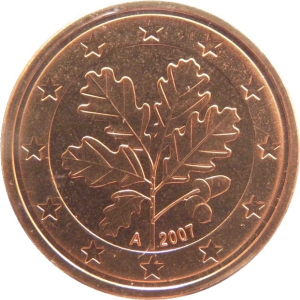 Германия 5 Евро цент (2007) "A" KM#