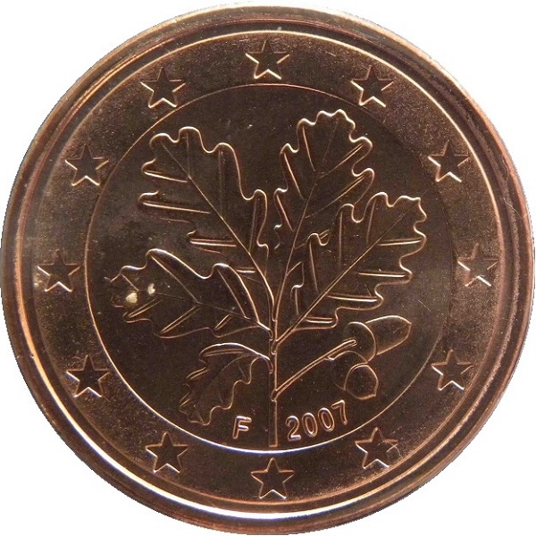 Германия 5 Евро цент (2007) "F" KM#