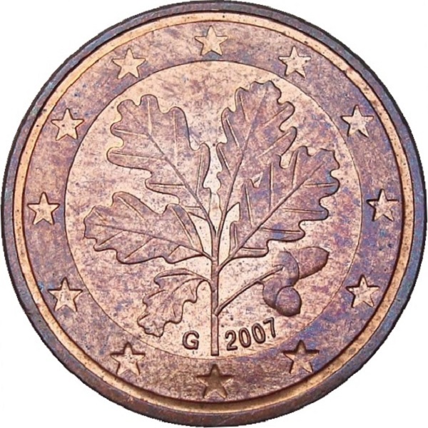 Германия 5 Евро цент (2007) "G" KM#
