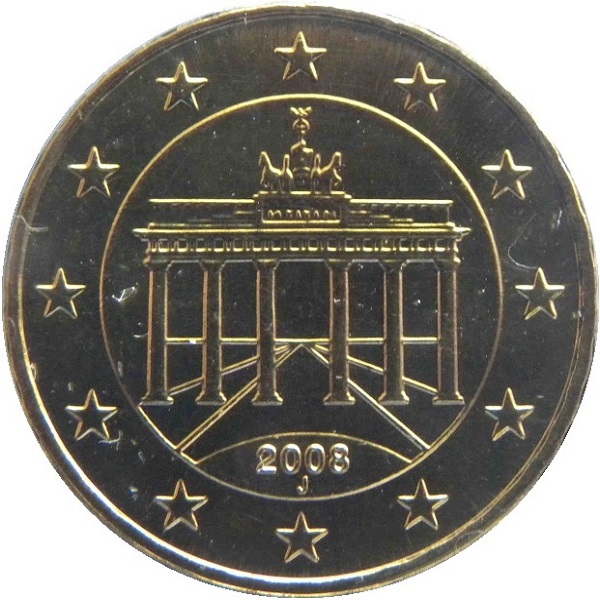 Германия 10 Евро цент (2008) "J" KM#