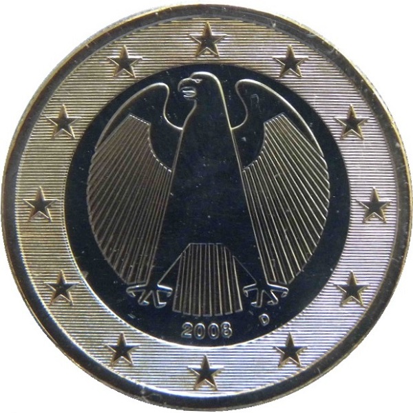 Germany 1 Euro (2008) "D" KM#