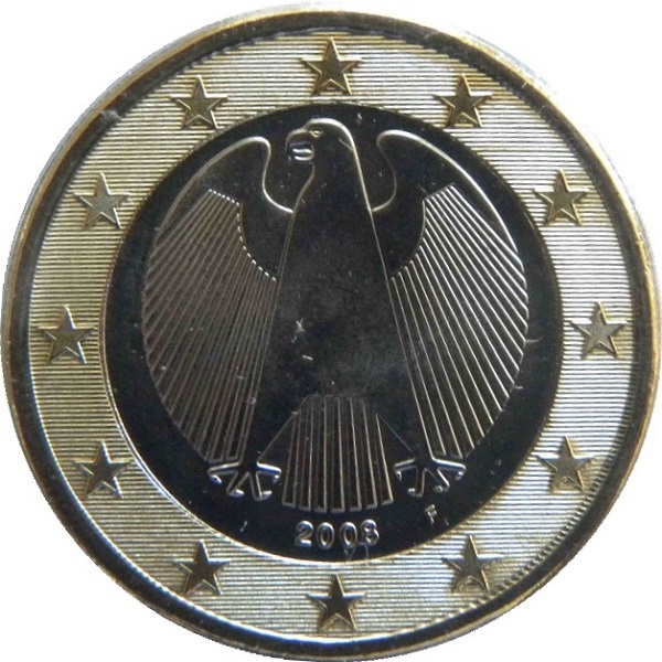 Германия 1 Евро (2008) "F" KM#