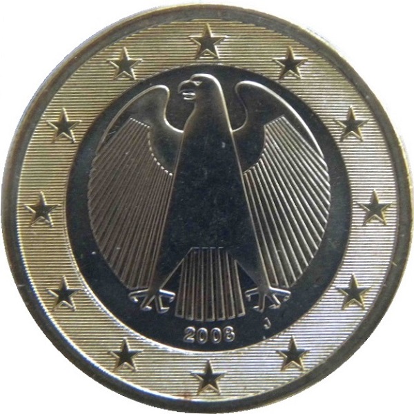 Германия 1 Евро (2008) "J" KM#