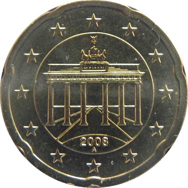 Германия 20 Евро цент (2008) "A" KM#