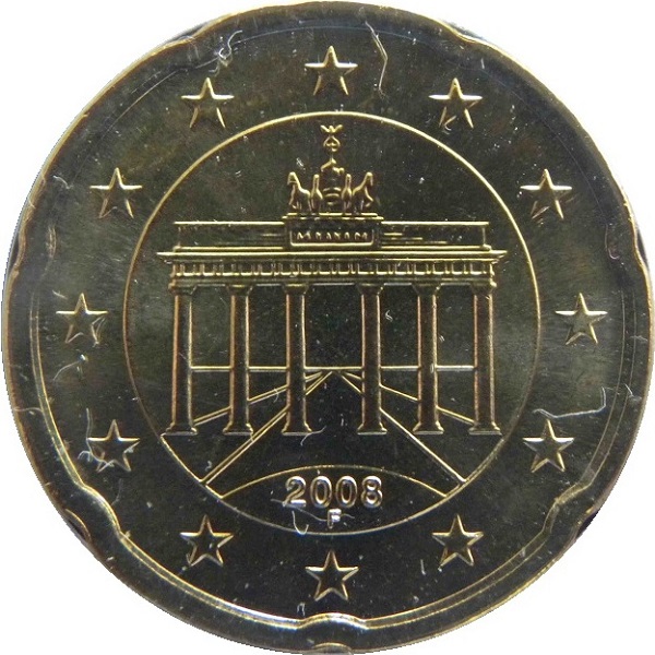 Германия 20 Евро цент (2008) "F" KM#