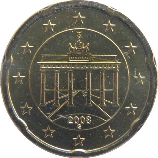 Germany 20 Euro cent (2008) "G" KM#