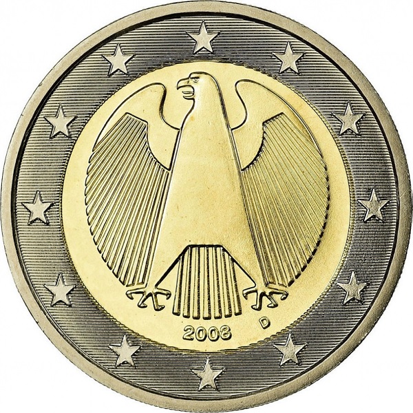 Germany 2 Euro (2008) "D" KM#