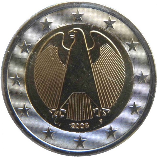 Германия 2 Евро (2008) "F" KM#