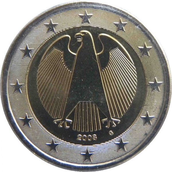 Germany 2 Euro (2008) "G" KM#