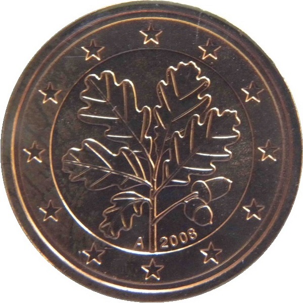 Германия 2 Евро цент (2008) "A" KM#