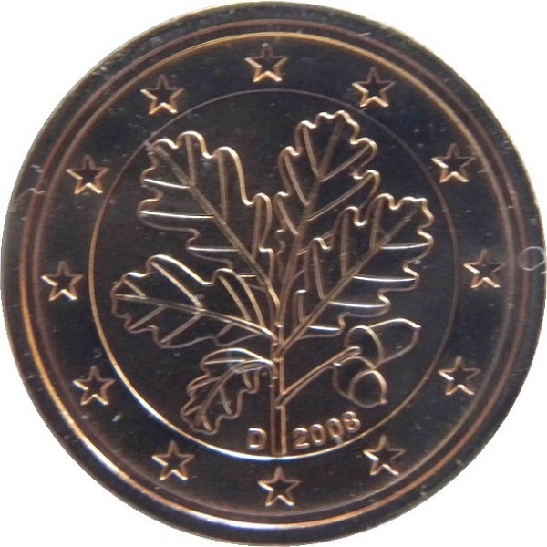 Германия 2 Евро цент (2008) "D" KM#