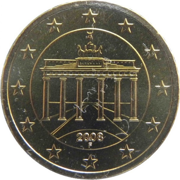Германия 50 Евро цент (2008) "F" KM#