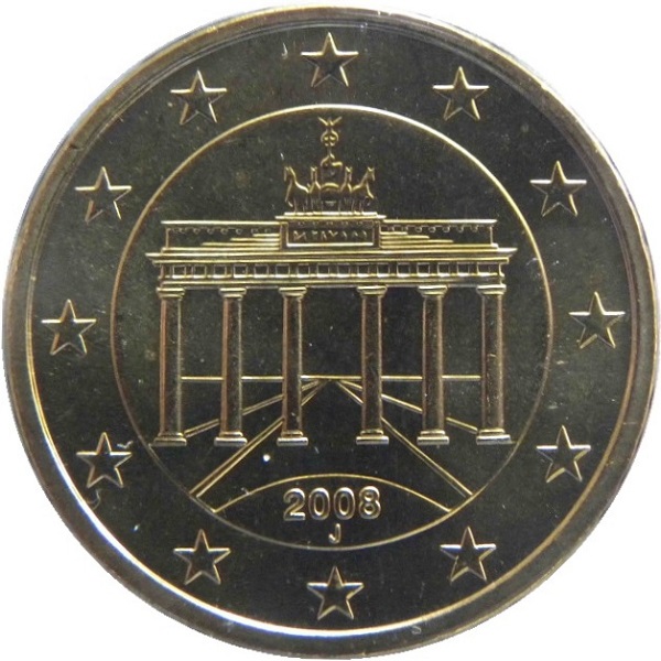 Германия 50 Евро цент (2008) "J" KM#