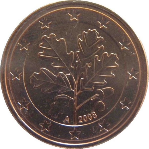 Германия 5 Евро цент (2008) "A" KM#