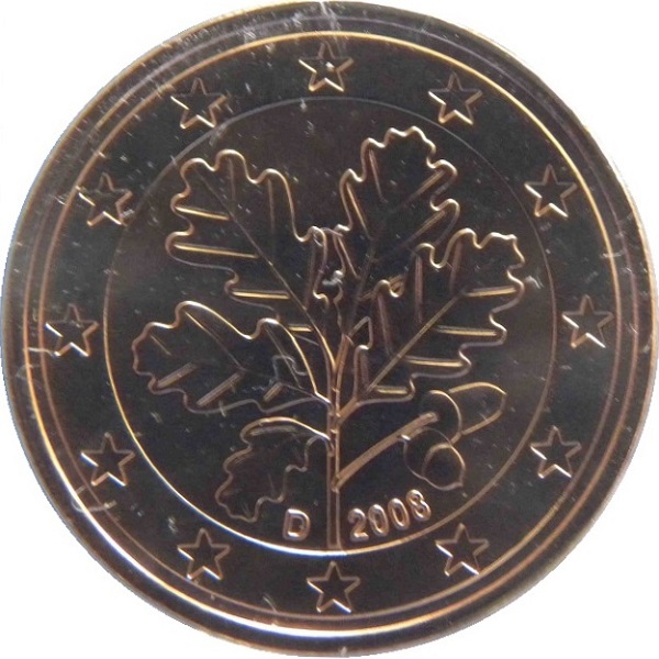 Германия 5 Евро цент (2008) "D" KM#