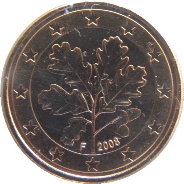 Германия 5 Евро цент (2008) "F" KM#