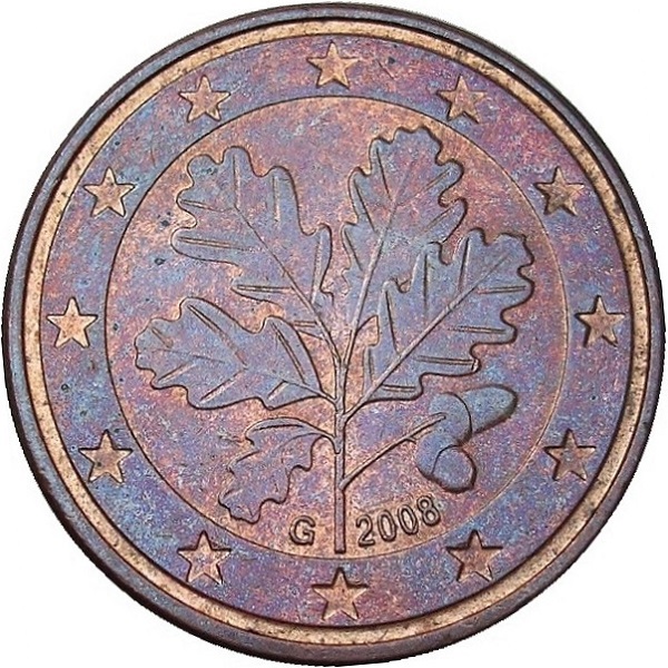 Germany 5 Euro cent (2008) "G" KM#