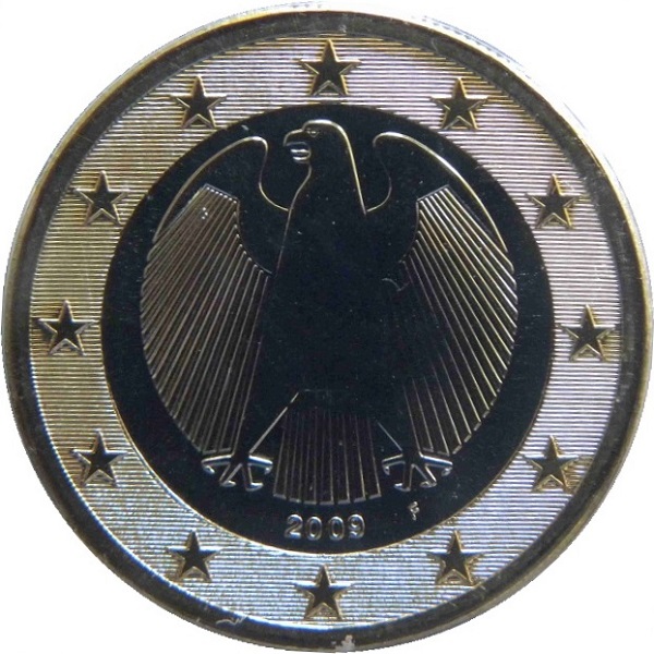 Германия 1 Евро (2009) "F" KM#