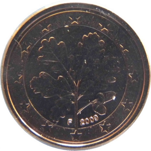 Германия 1 Евро цент (2009) "F" KM#