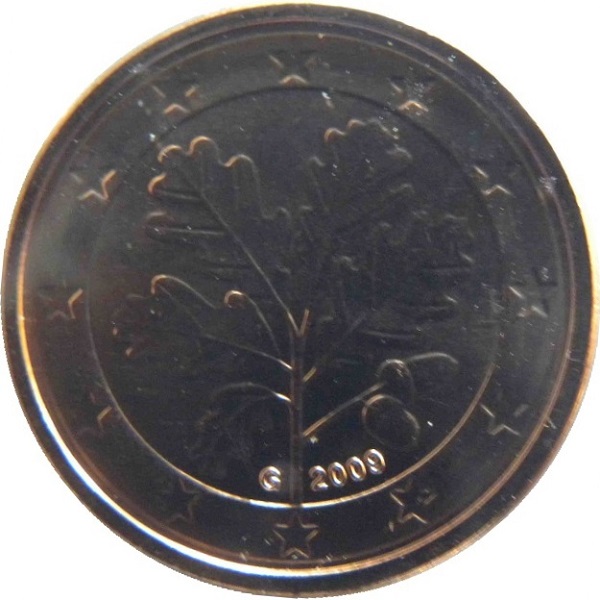 Германия 1 Евро цент (2009) "G" KM#