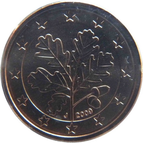 Germany 1 Euro cent (2009) "J" KM#