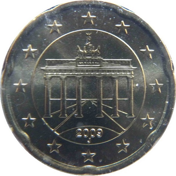 Germany 20 Euro cent (2009) "J" KM#