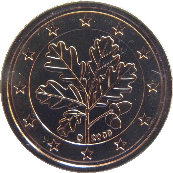 Германия 2 Евро цент (2009) "D" KM#