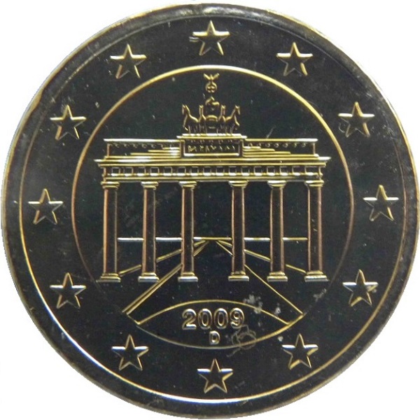 Германия 50 Евро цент (2009) "D" KM#