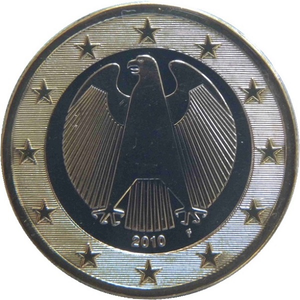 Германия 1 Евро (2010) "F" KM#