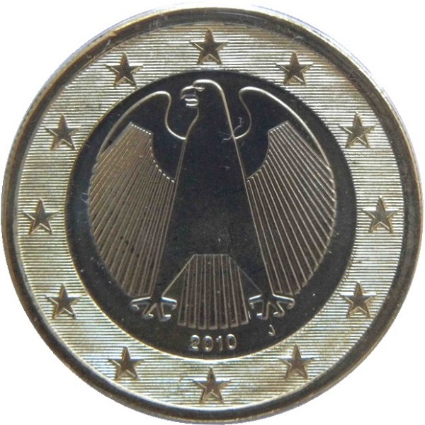 Germany 1 Euro (2010) "J" KM#