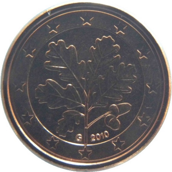 Germany 1 Euro cent (2010) "G" KM#