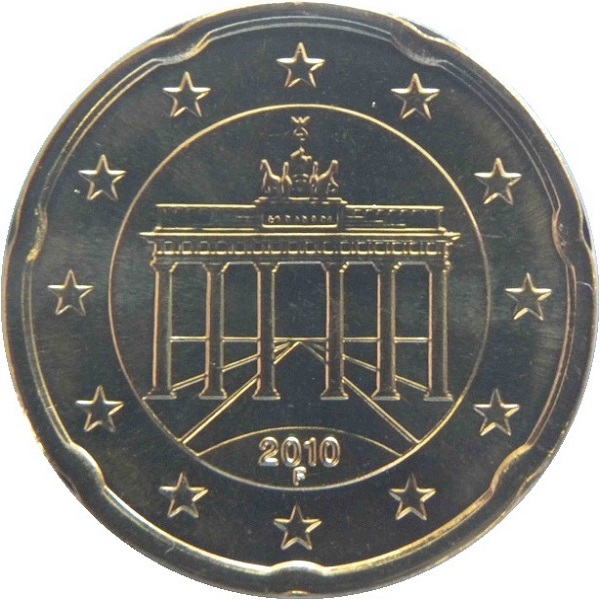 Германия 20 Евро цент (2010) "F" KM#