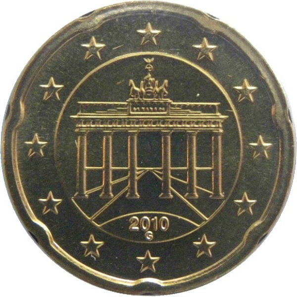 Germany 20 Euro cent (2010) "G" KM#