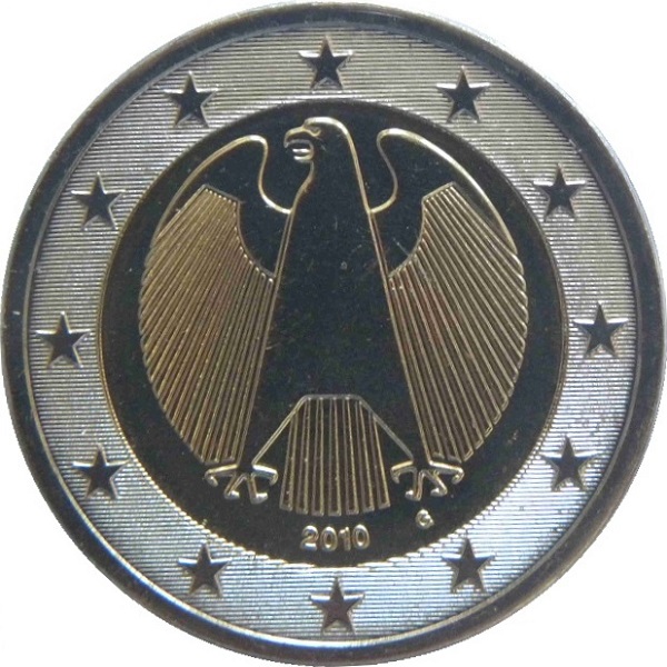 Germany 2 Euro (2010) "G" KM#