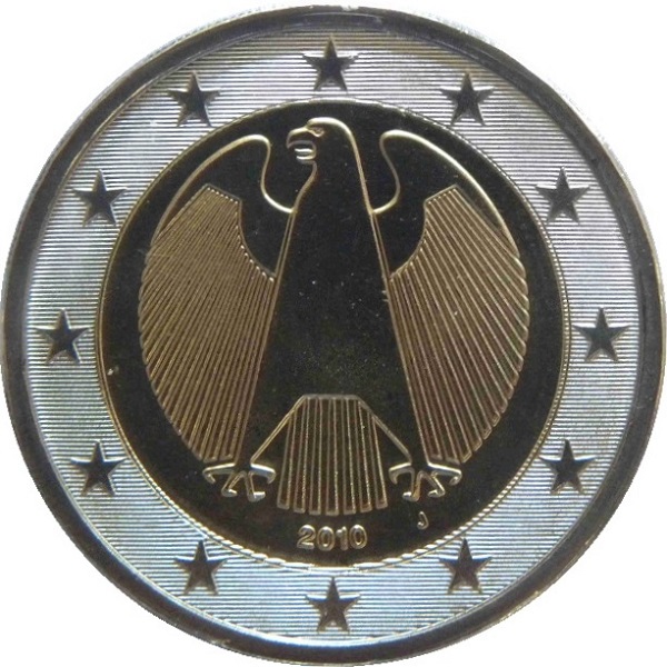 Germany 2 Euro (2010) "J" KM#