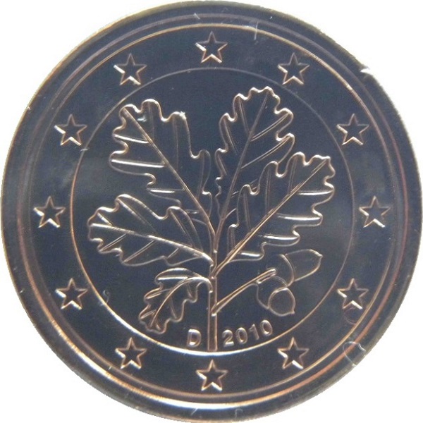 Germany 2 Euro cent (2010) "D" KM#