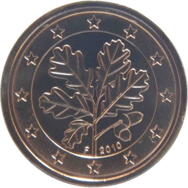Германия 2 Евро цент (2010) "F" KM#