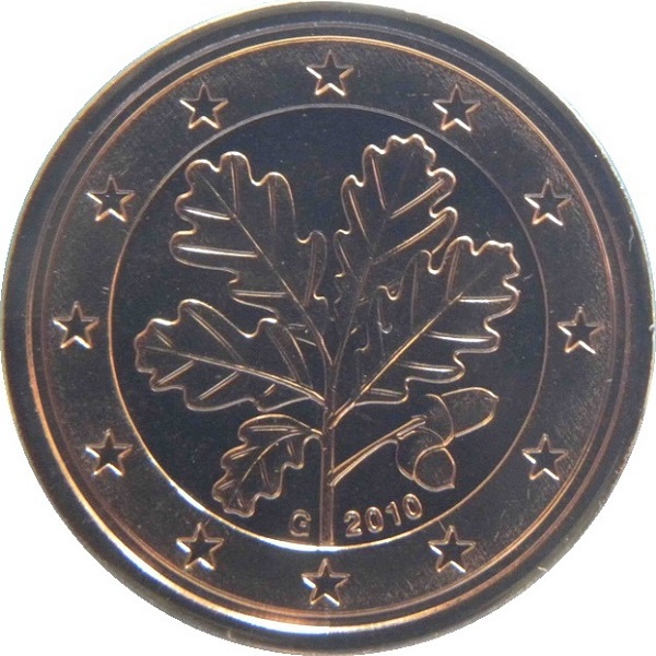 Germany 2 Euro cent (2010) "G" KM#